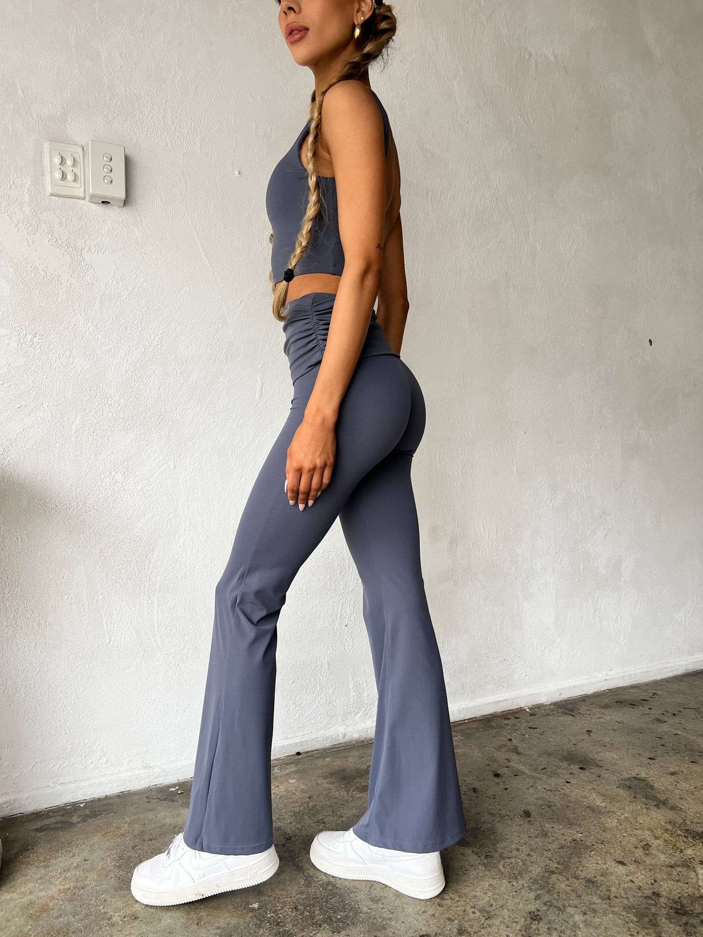 Crush Flared Leggings - Dusk